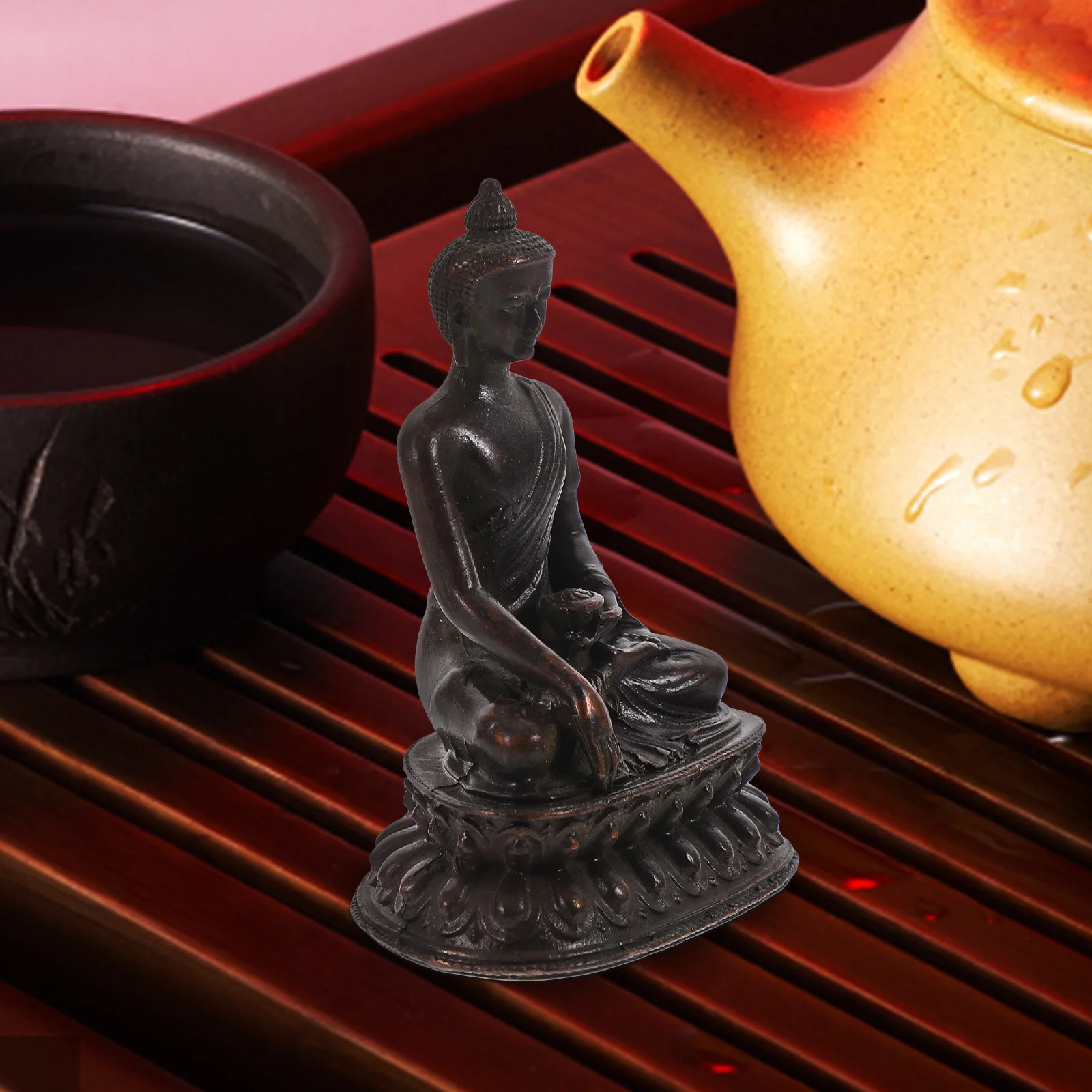 

Household Buddha Statue Ornament Indoor Desktop Decor Alloy Decoration Home Statues