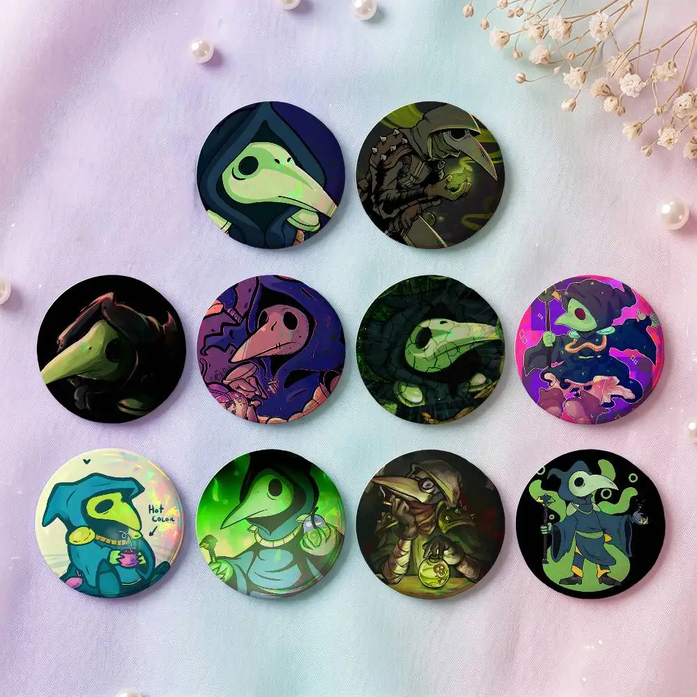 1pc Plague Knight Cartoon Style Badge Brooches On Backpack Decoration Round Enamel Pins For Accessorys