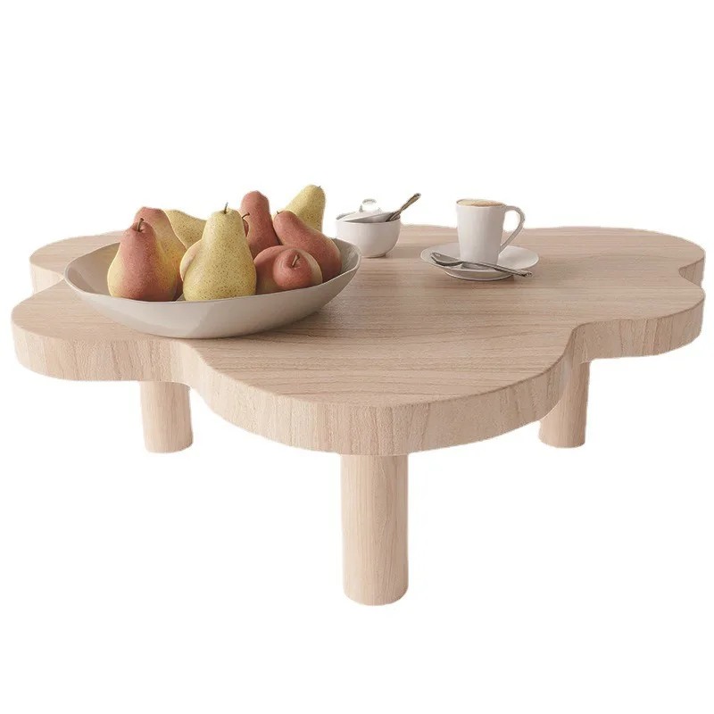 

Living room small apartment, Nordic solid wood coffee table, sofa side, minimalist special-shaped table