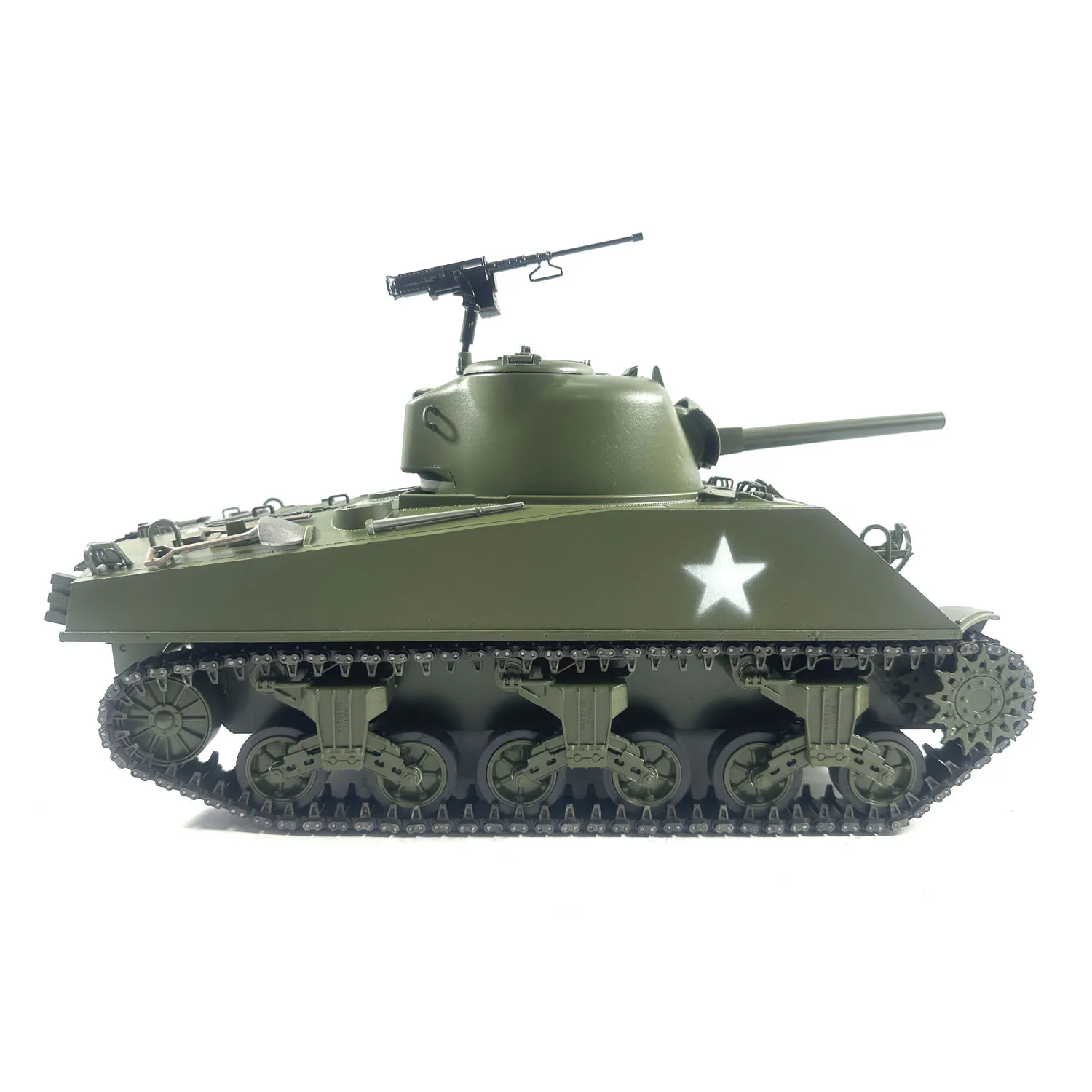 Mato Metallo TR RC Carro Armato 1/16 Bilancia 4CH 2.4Ghz Verde Esercito M4A3 Sherman Infrarossi Ver R1230 TOUCAN RC HOBBY RC Panzer TH00673