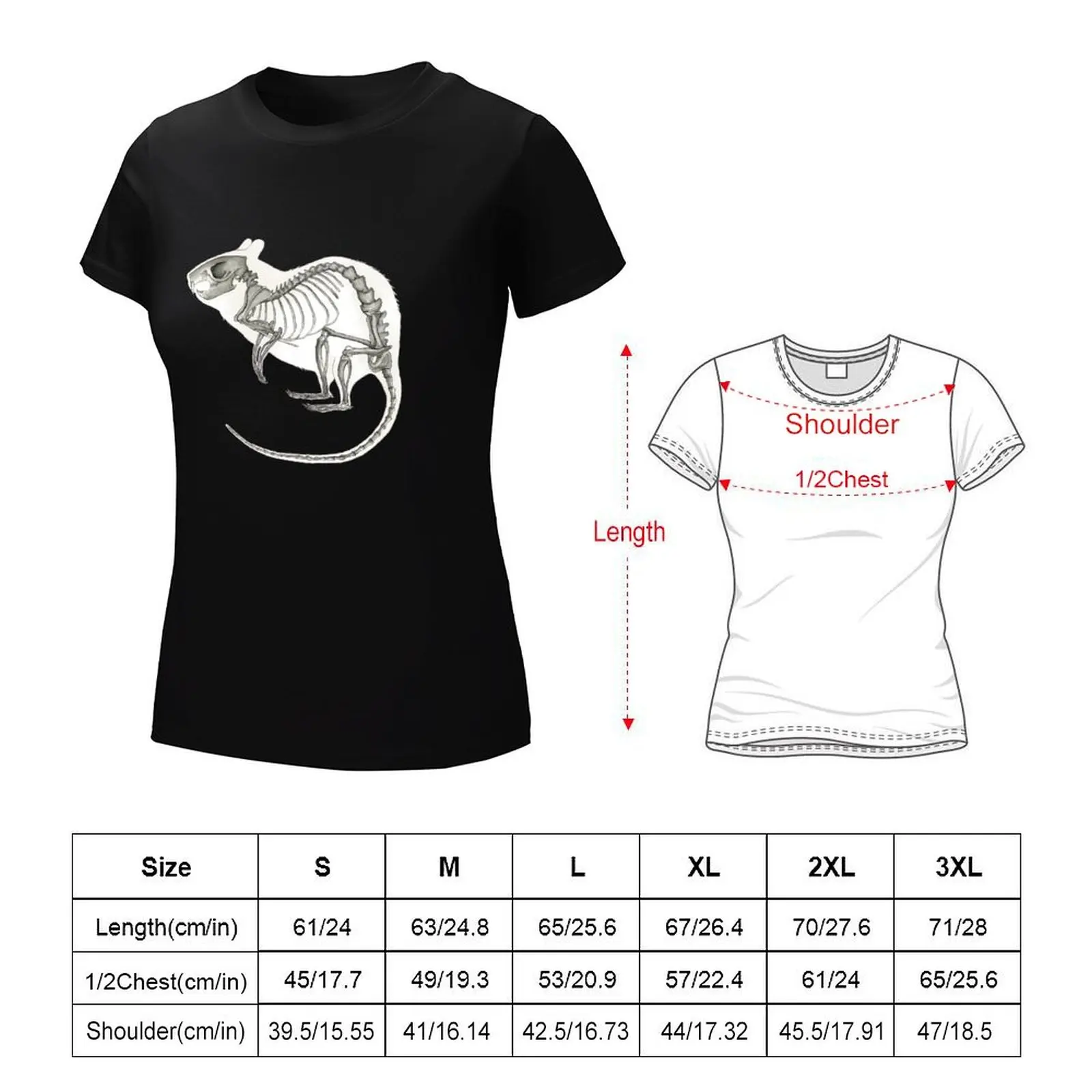 Ratten skelett: Tier anatomie T-Shirt Tier druck Shirt für Mädchen plus Größe Tops Sommer Tops T-Shirts für Frauen Grafik