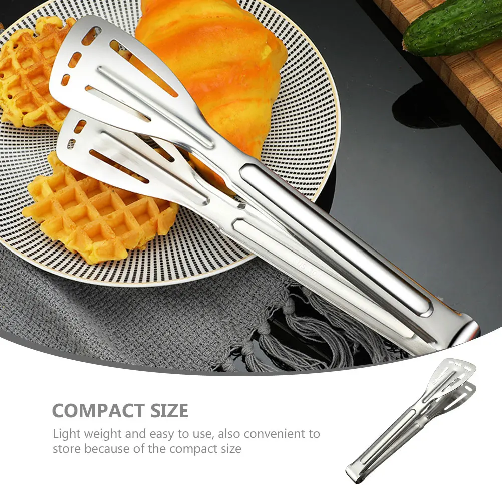 

Stainless Steel Kitchen Tongs Food Cooking BBQ Grill Steak Clamps Anti Scald Tray Buffet Efficient Easy Clean