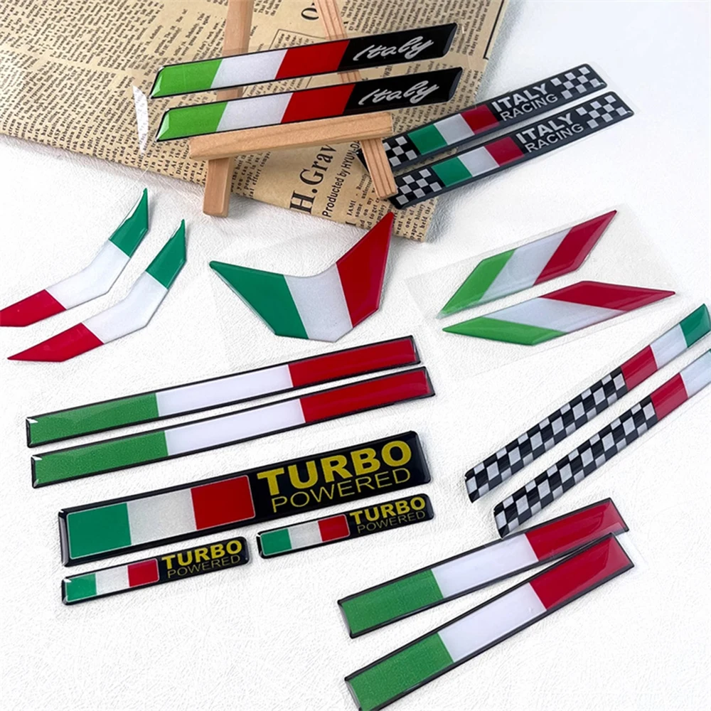 Motorcycle Gear Logo - 3D ゲルイタリア国旗車のステッカーベスパスクーターオートバイフェンダー自動車トランクドアデカール防水 PVC エンブレムステッカー