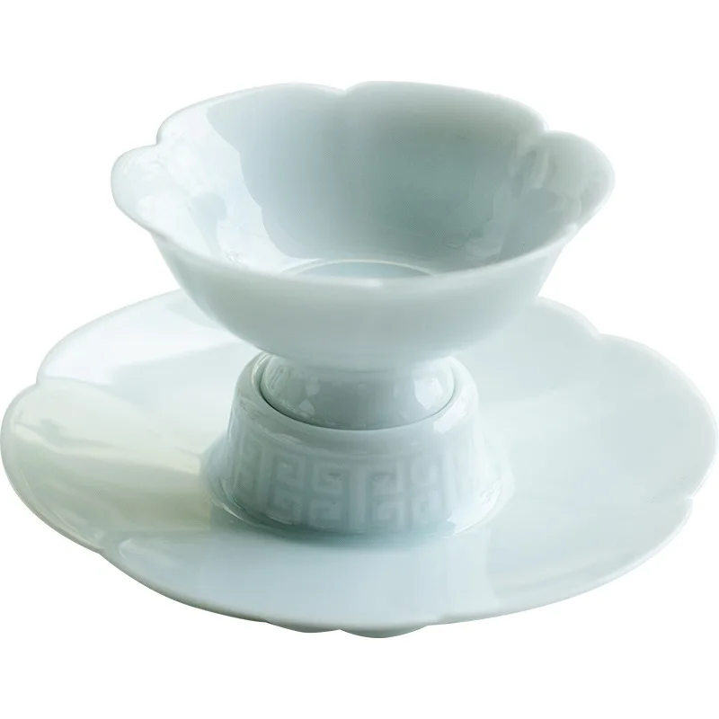 

Handmade ceramic high-footed lotus cup household kung fu tea set master cup tea cup tea