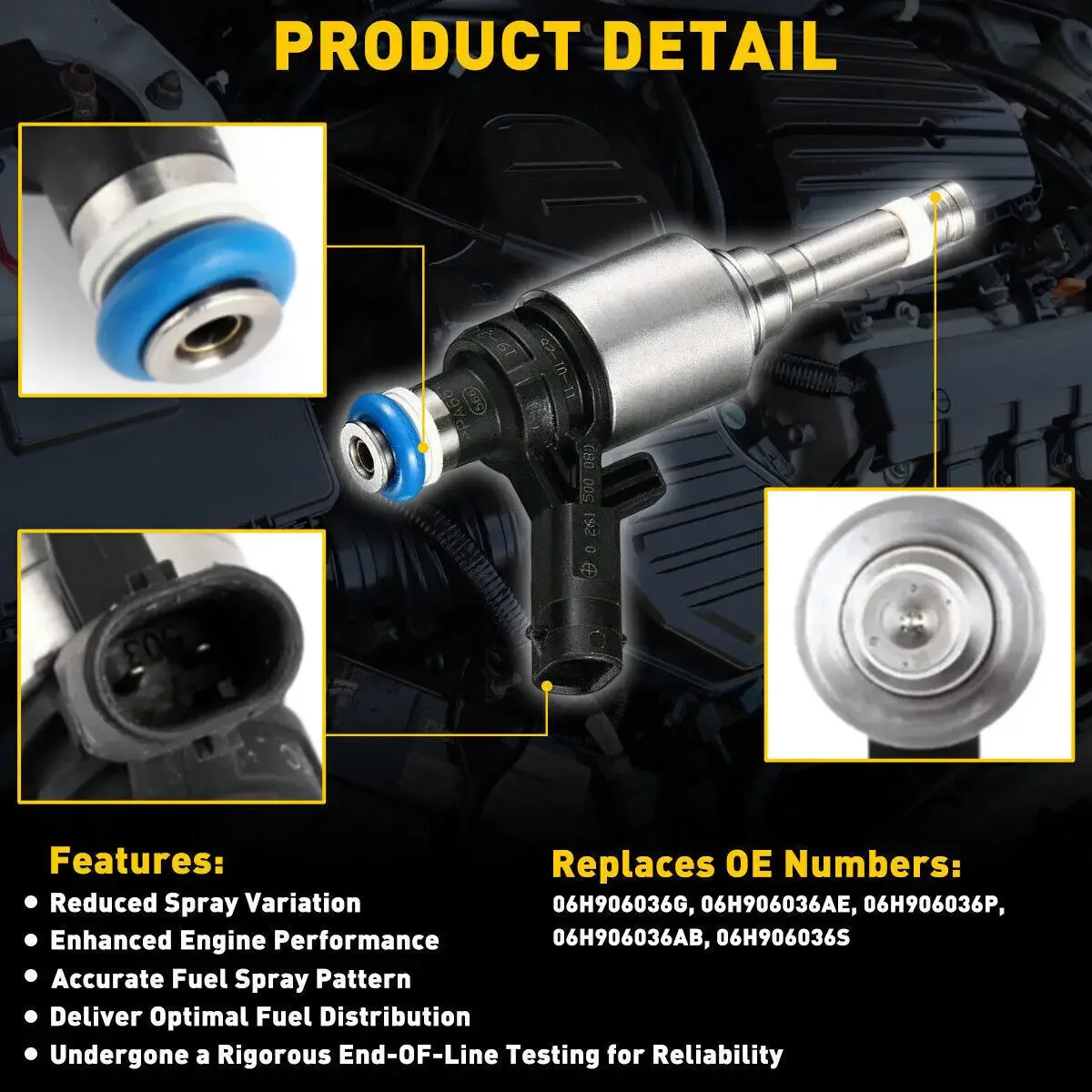 4 قطعة 06H906036G حاقن الوقود بوش 06H906036AE لشركة فولكس فاجن GTI تيجوان أودي A3 A4 A5 Q5 TT 2.0TSI