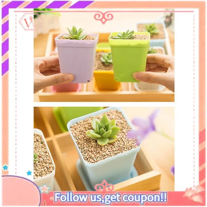 Upgraded Mini Colorful Flower Pots, Plastic Flower Pots, Succulent Flower Pots (Random Colors)
