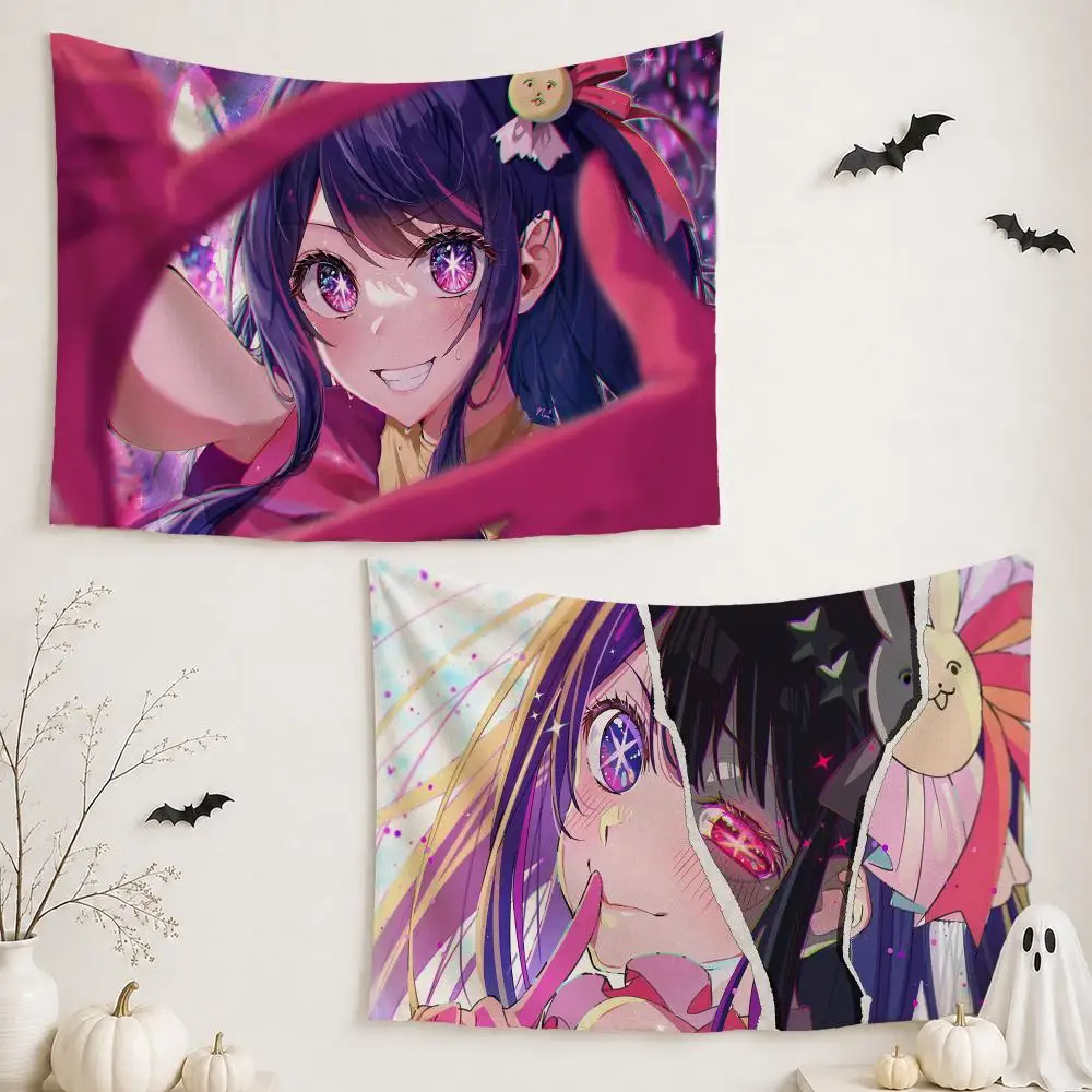Anime O-Oshi no Ko Tapestry Custom Living Bedroom Party Dormitory interior Wall bohemian Decoration Attached clip