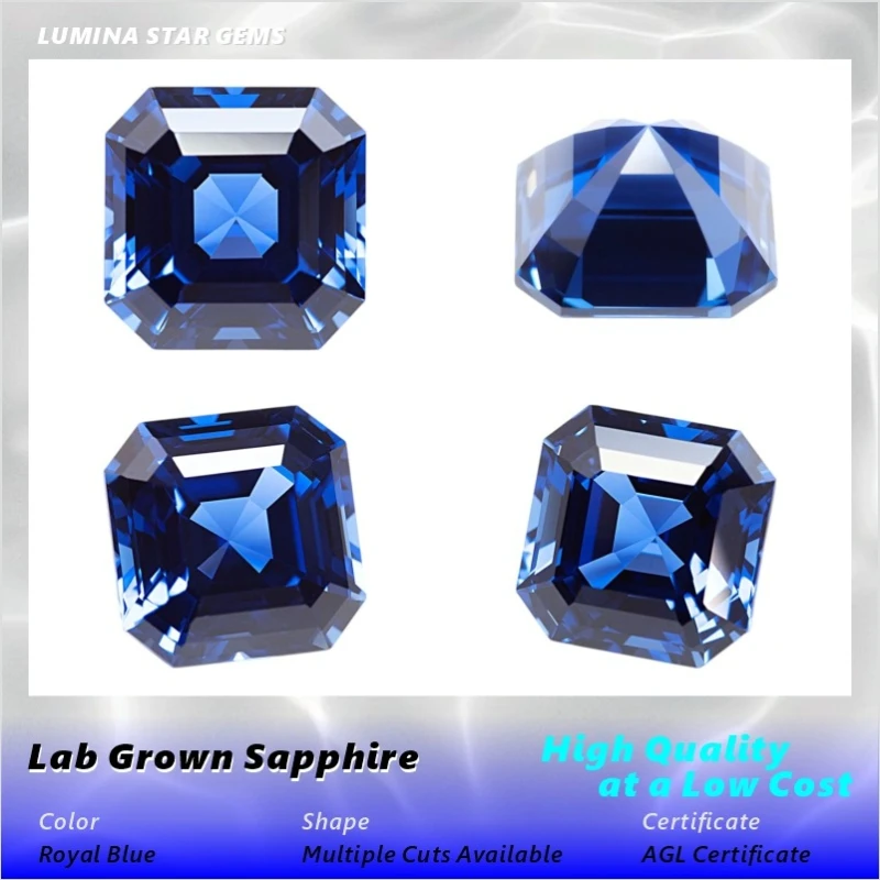

Lab Grown Sapphire Royal Blue Color Multiple Cuts Available Gems For Jewelry Setting&Custom Design Selectable Certificate