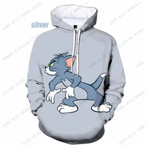 2024 Đồ họa Anime Tom và Jerry 3D mới in áo Kawaii Phụ nữ ở Phố Thời trang với áo nỉ toàn bộ hàng ngày 10 Tổ chức bán hàng chính của Tom và Jerry Áo nỉ - №7