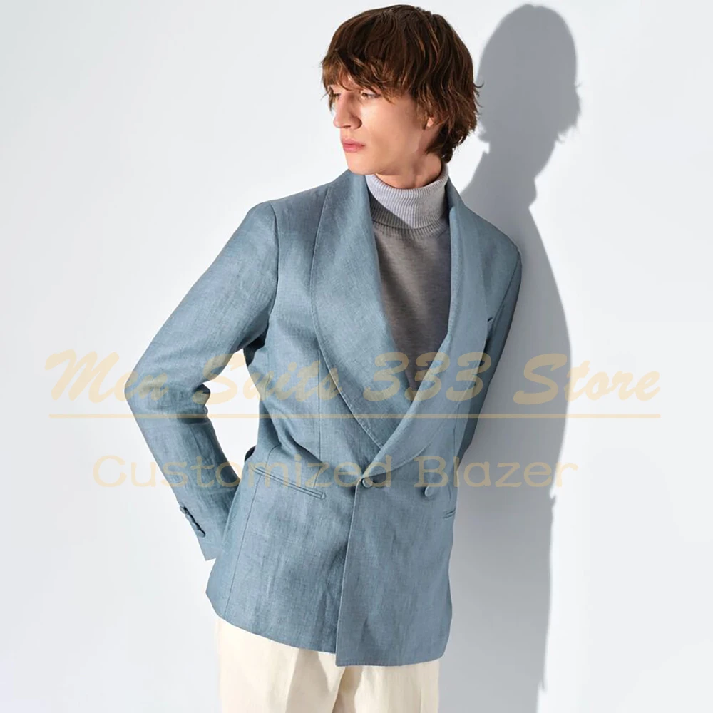 

Fashion Men's Suits Elegant Double Breasted Shawl Lapel Slim Fit 2 Piece Jacket Pants Full Sets High Quality Outfits Blazer