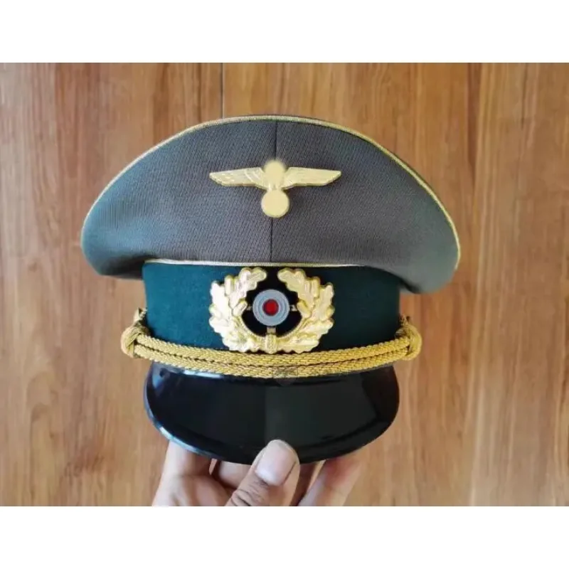 Topi bertepi besar Jerman dengan celana kuda bermata emas kain gaya WH elit