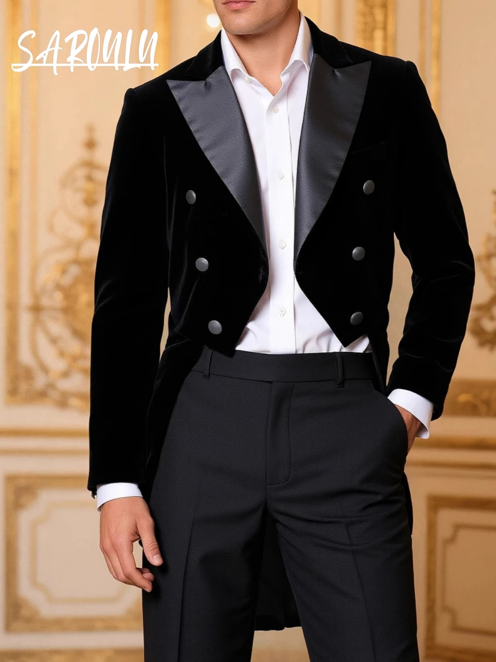 

Elegant Velvet Tuxedo For Man, Banquet Wedding Suit, Hot Sale Stage Performance Outfit, 4 Colors Autumn Winter Party Wear