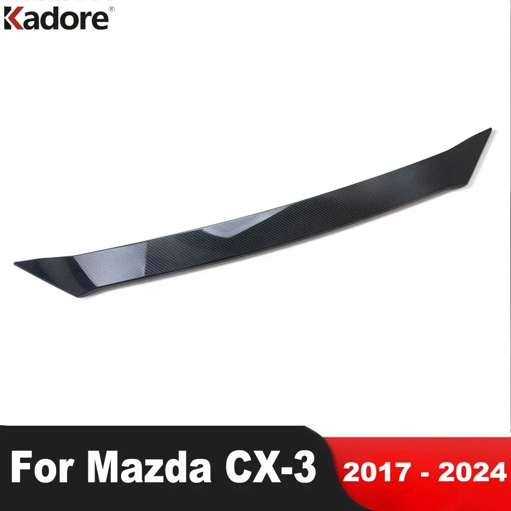 Front Hood Engine Cover Trim For Mazda CX-3 CX3 2017-2021 2022 2023 2024 Carbon Fiber Car Front Upper Grille Trims Accessories