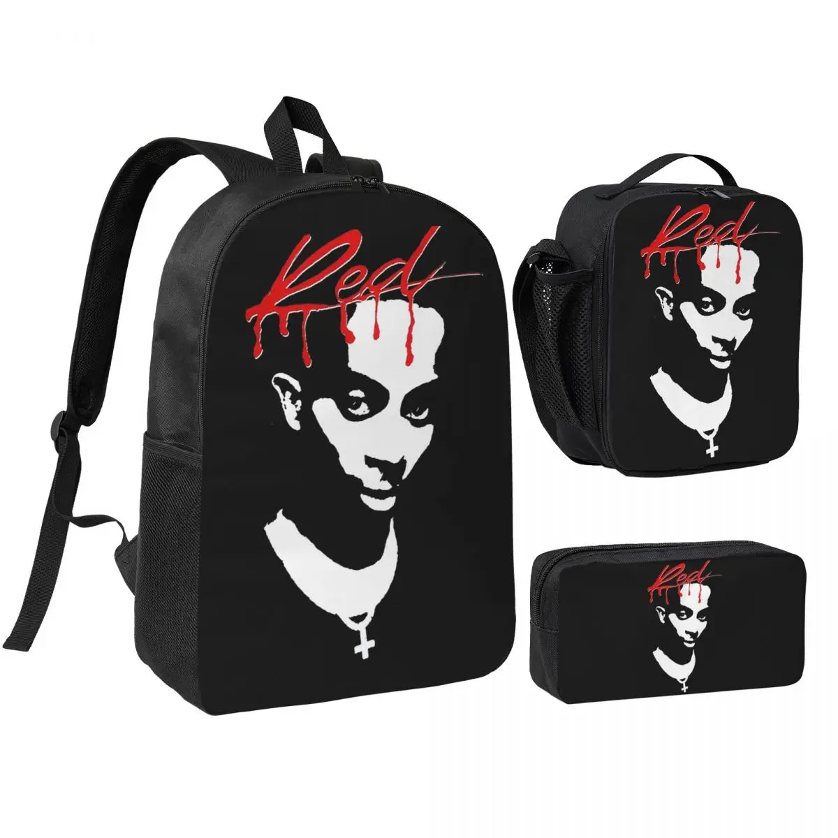 

Playboi Carti Whole Lotta Red Album Cover Backpack BookBag School Bag Shoulder Bags 3ps Insulated Lunch Bag Pencil Case
