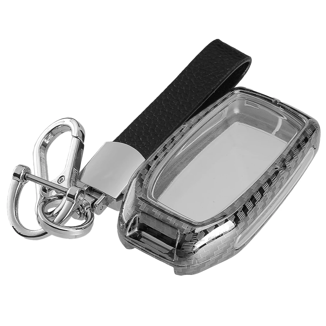 Car Remote Smart Key Fob Cover Case Bag with Chain Fit for Toyota Land Cruiser Mirai Prius Yaris Corolla Crown Fortuner Hilux