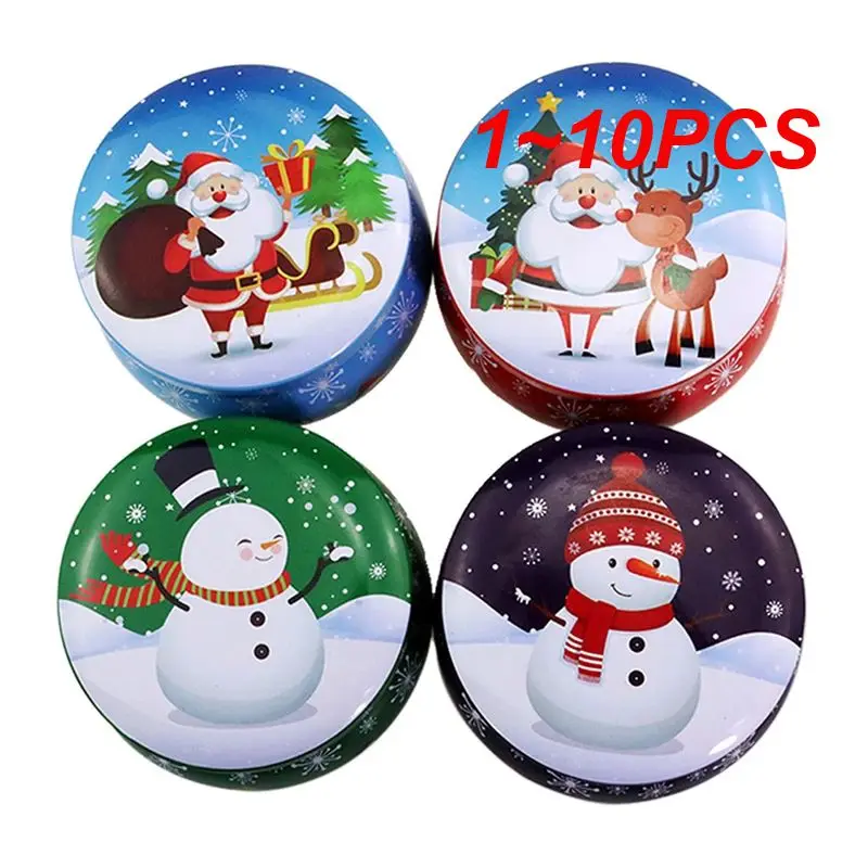 1~10PCS Christmas Metal Tin Jars Coffee Tea Spice Candy Jewelry Storage Case Candle Making Containers Decorations Boxes 4.4OZ