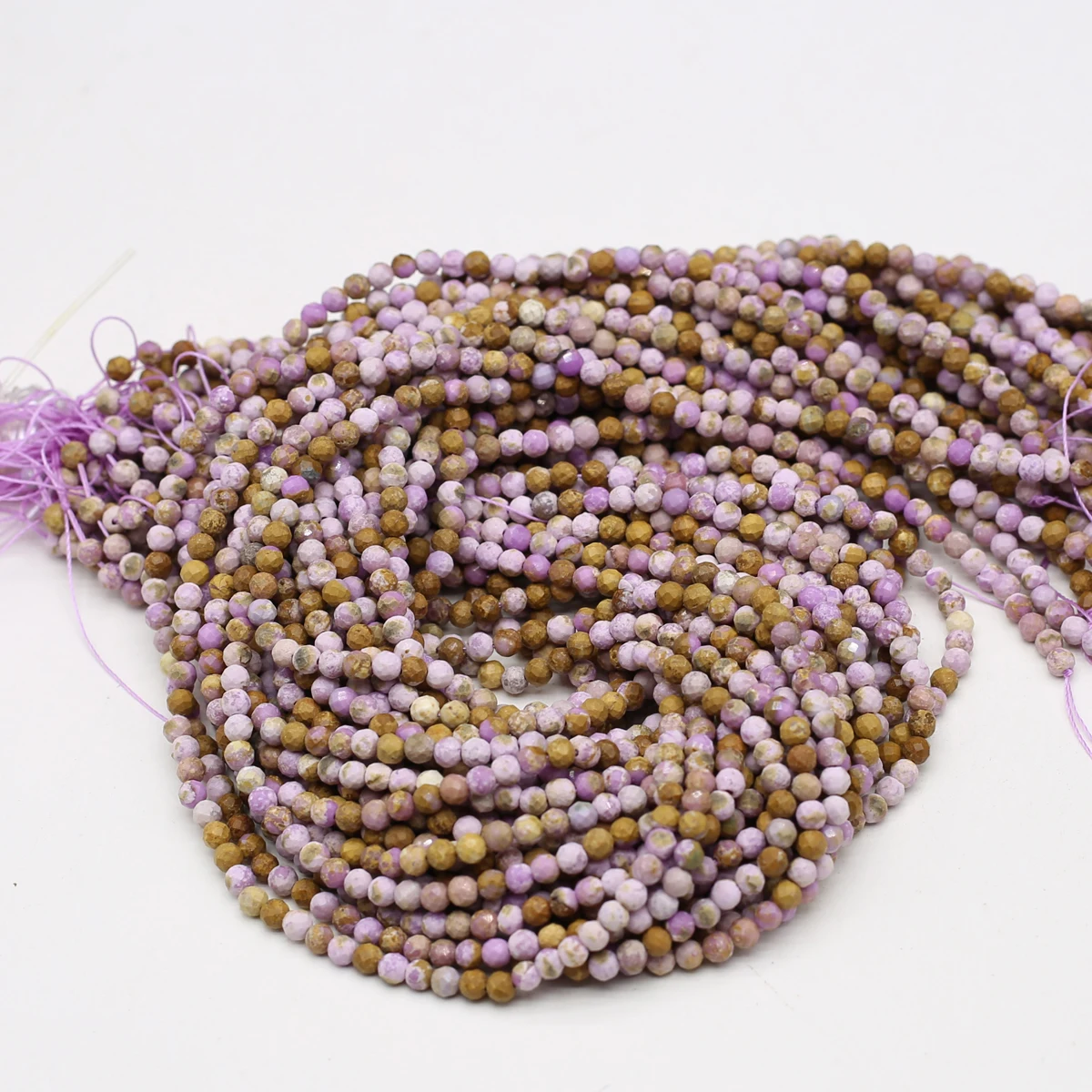 3mm Natural Gemstone Bead Small Loose Faceted Minerals Spacer Bead for Jewelry Making DIY Bracelet Necklace Accessory