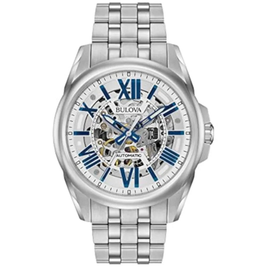

Bulova Men's Classic Sutton 3-Hand 21-Jewel Automatic Watch, 42 Hour Power Reserve, Skeleton Dial, Luminous Hands, 100M Water R