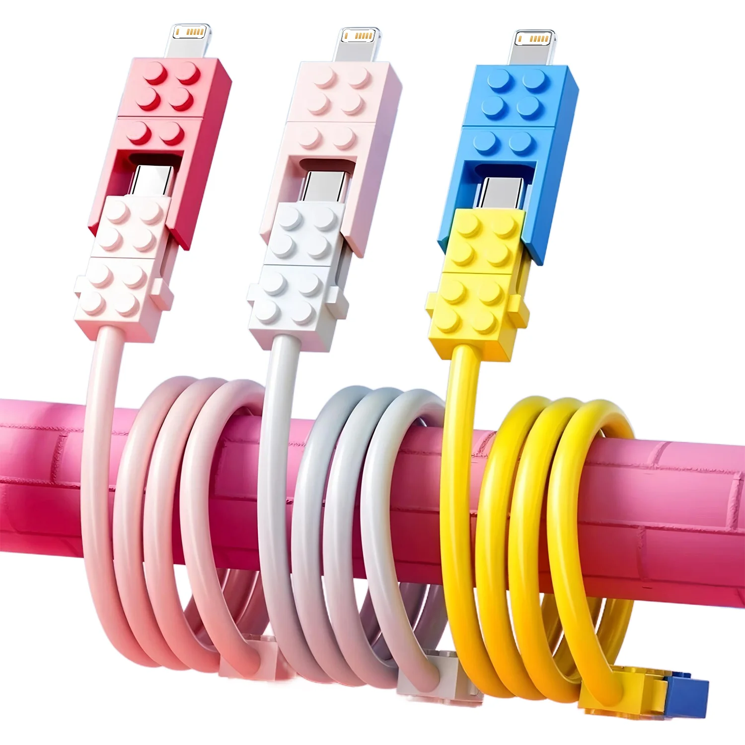 4 in 1 Multi Connectors Charger Rotating Elbow USB to Type-C 1.M Mobile Phone 240W Fast Charging Silicone Cable Data Transfer