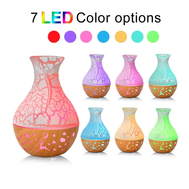 

7 Colors Cracked Air Humidifier Mechanical Household Single Nozzle Cold Aroma Diffuser Color Light Heavy Ultrasonic Humidifier