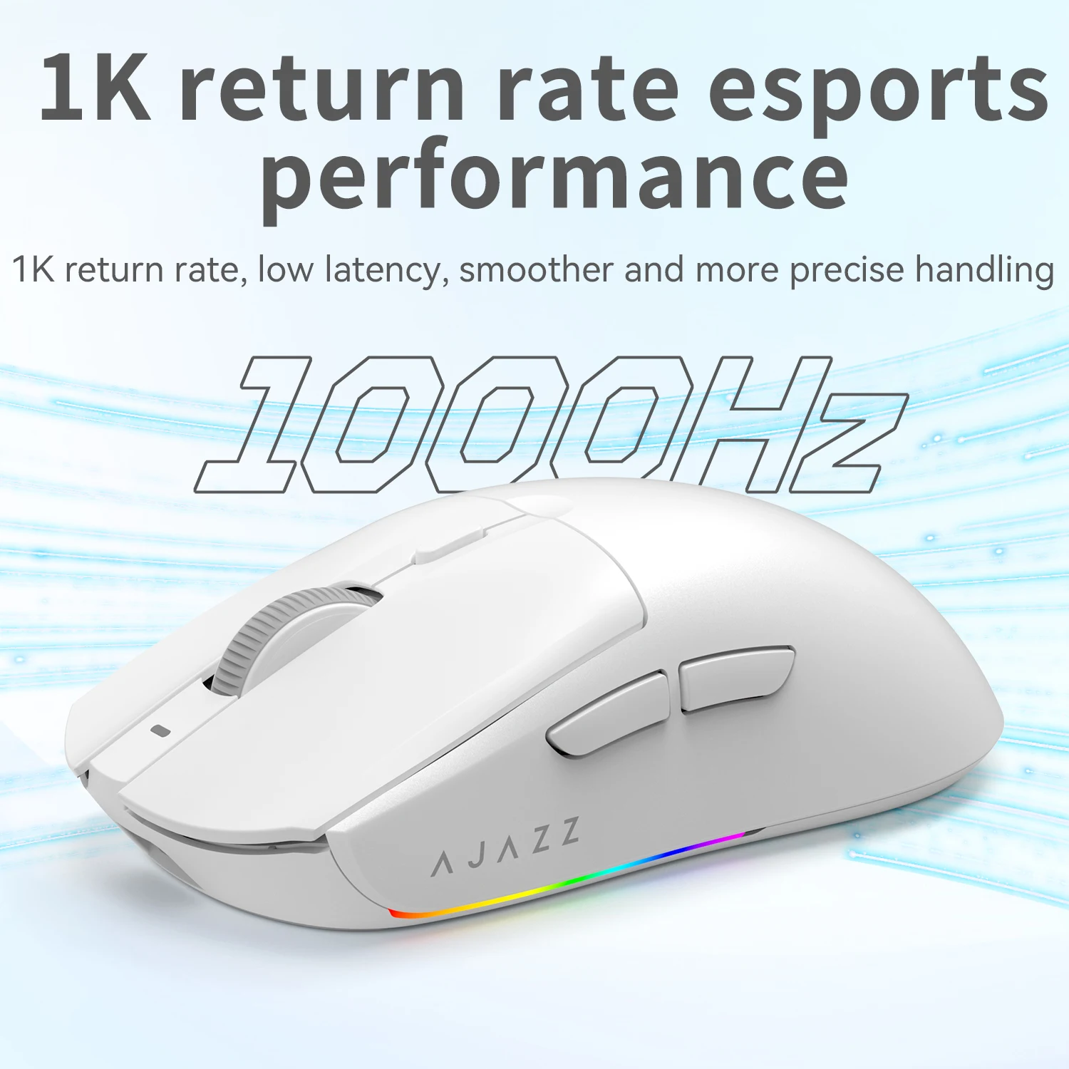 AJAZZ AJ139 V2 MC/Pro ماوس ألعاب لاسلكي/سلكي PAW3395/3311 مستشعر 1K معدل إرجاع مع شحن قاعدة مغناطيسية كاملة الألوان RGB