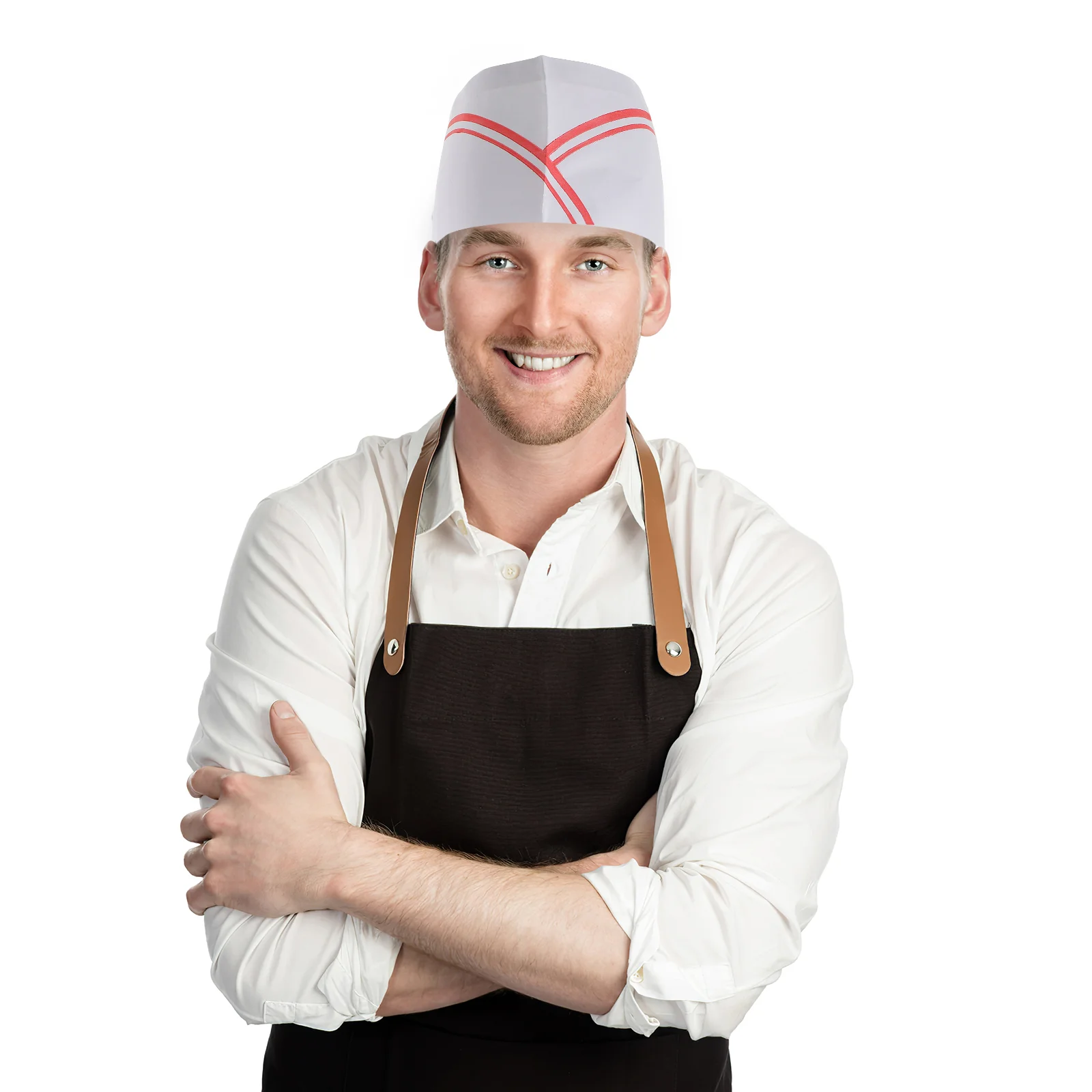 50 Pcs Hair Nets Food Service White Aprons for Adults Paper Chef Hat Disposable Kids Coffee