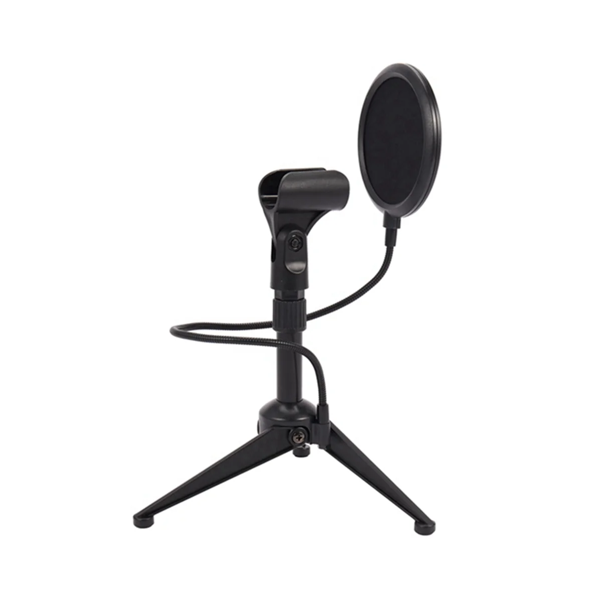 Microphone Shock Mount Dual Mesh Filter and Screw Adapter Adjustable Shock Isolation Metal Microphone Stand Tripod