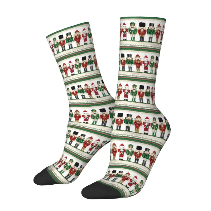 Merry Christmas Nutcrackers Men's Crew Socks Unisex Fashion 3D Print Nutcracker Soldier Doll Gift Dress Socks