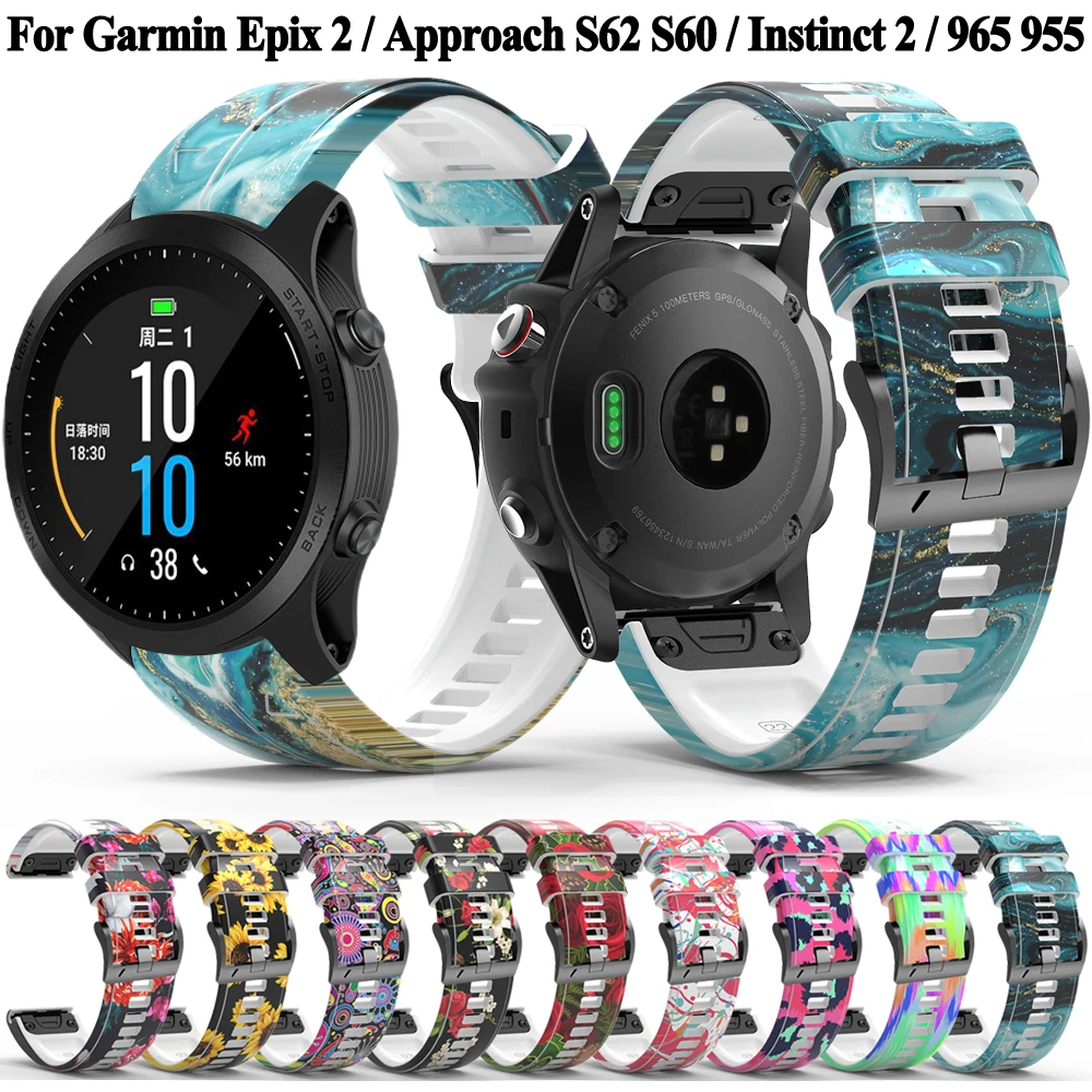 26mm 22mm Smartwatch Wrist Strap For Garmin S62 S60 Forerunner 965 955 935 945 LTE Instinct 2 Silicone Watchband Epix 2 Bracelet