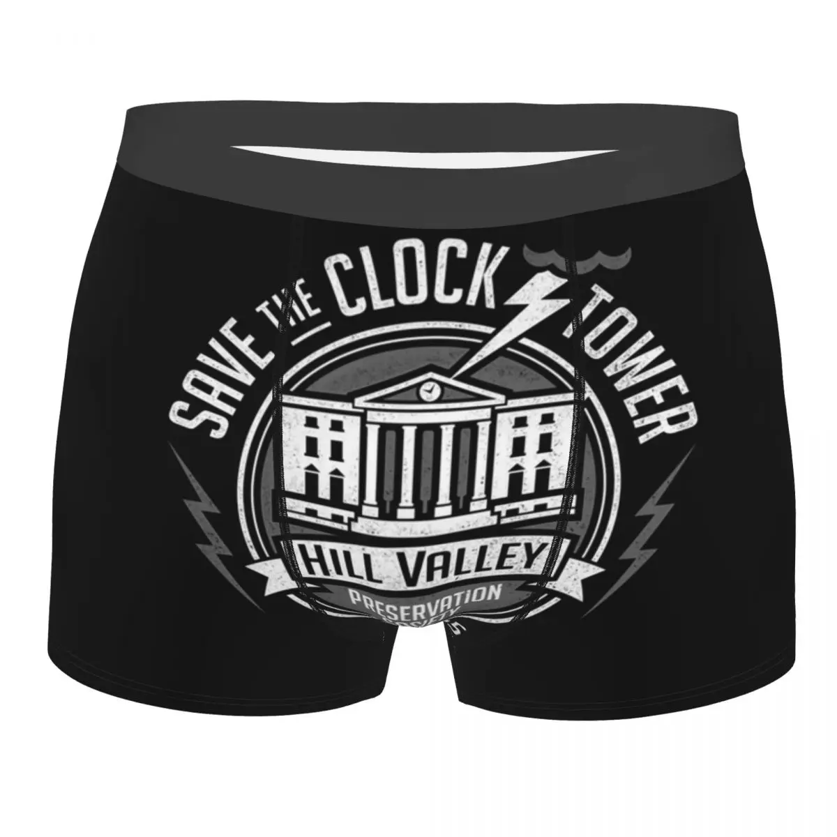 Custom Fashion Save The Clock Tower Boxers Shorts Underpants Men's Stretch Back To The Future Briefs Underwear