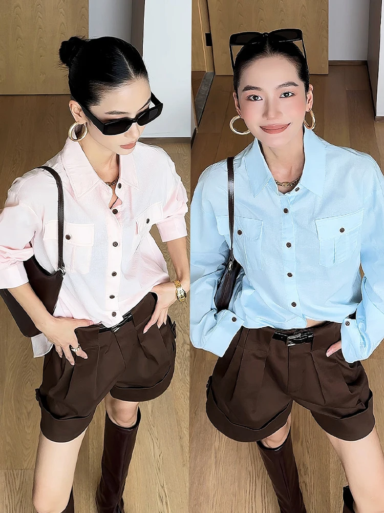 

Льняная рубашка CIZZLEMORE для женщин, летняя новинка, солнцезащитная, с длинным рукавом, дышащая, комфортная, однотонная