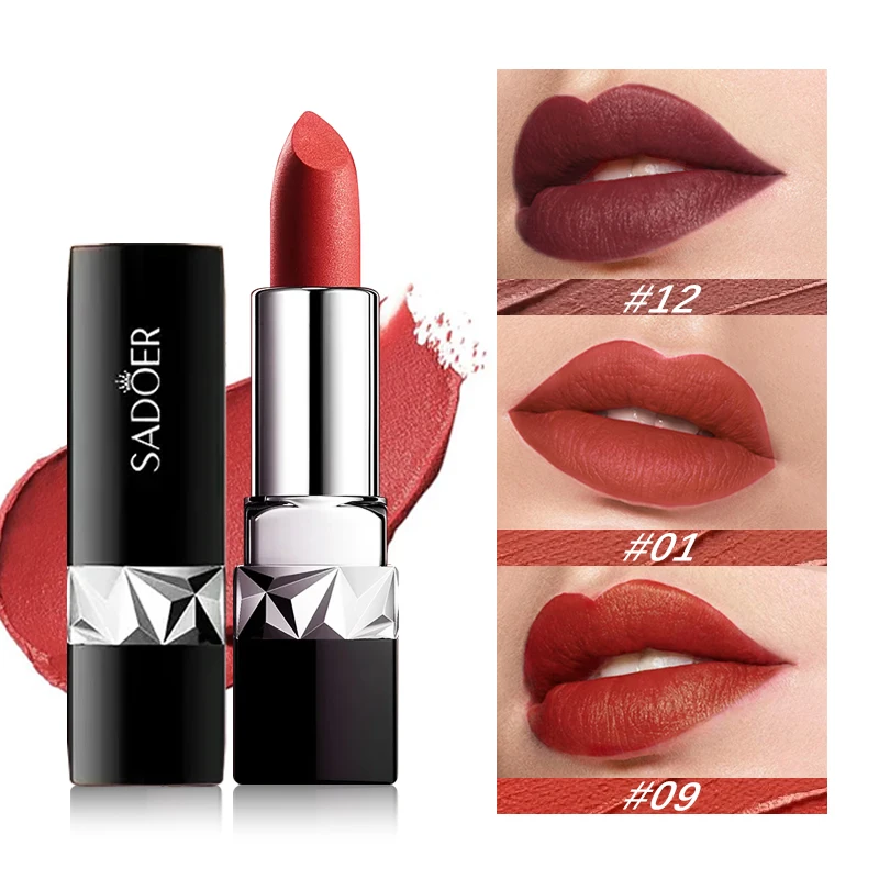 12 kleuren fluwelen matte lippenstift waterdicht sexy langdurige lipgloss non-stick cup make-up cosmetische lipliner.