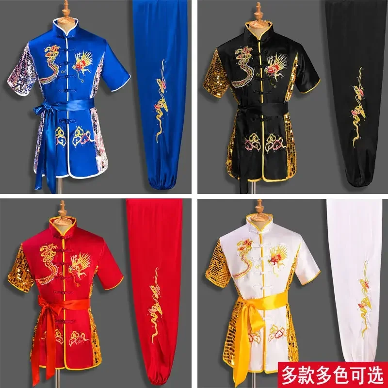 Men Women Chinese Traditional Dragon Wushu Uniform Kung Fu Clothing Set Martial Arts Uniform Tai Chi Kleding Taoist Shaolin