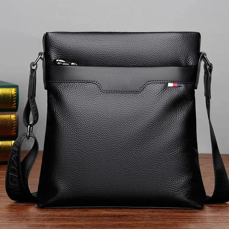 Bolso de hombro Vintage de cuero PU para hombre, bandolera de negocios, bolso de mano informal de gran capacidad