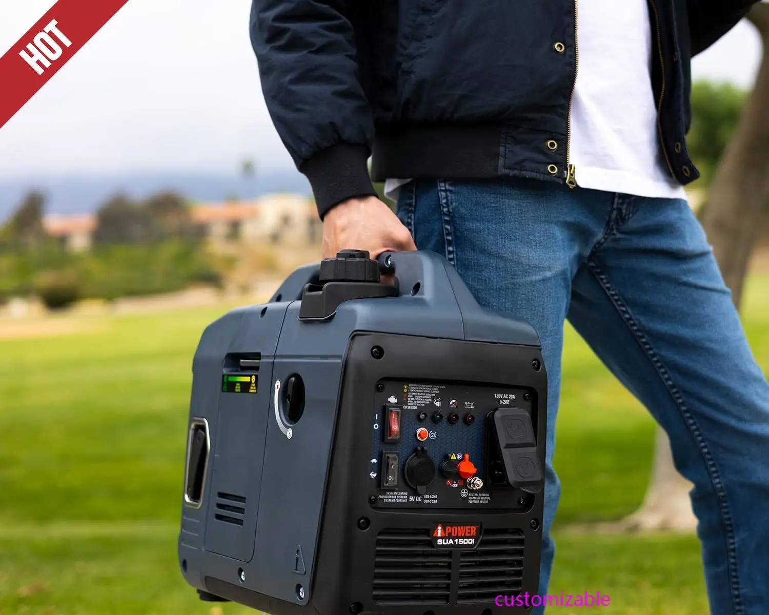

1500 Watt Portable Quiet Inverter Generator Gas Powered, Small Ultra Lightweight Quiet Generator