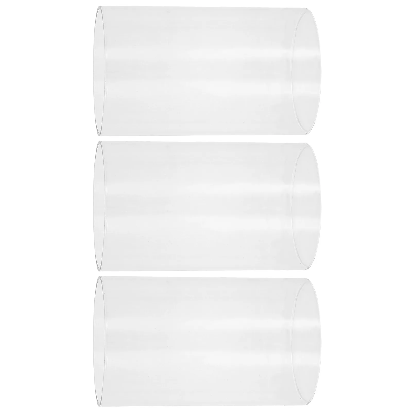 3Pcs Windproof Shades Glass Cylinder Transparent Protector 5.9x3.5 Replacement Glass Cover for Wedding Patio Outdoor