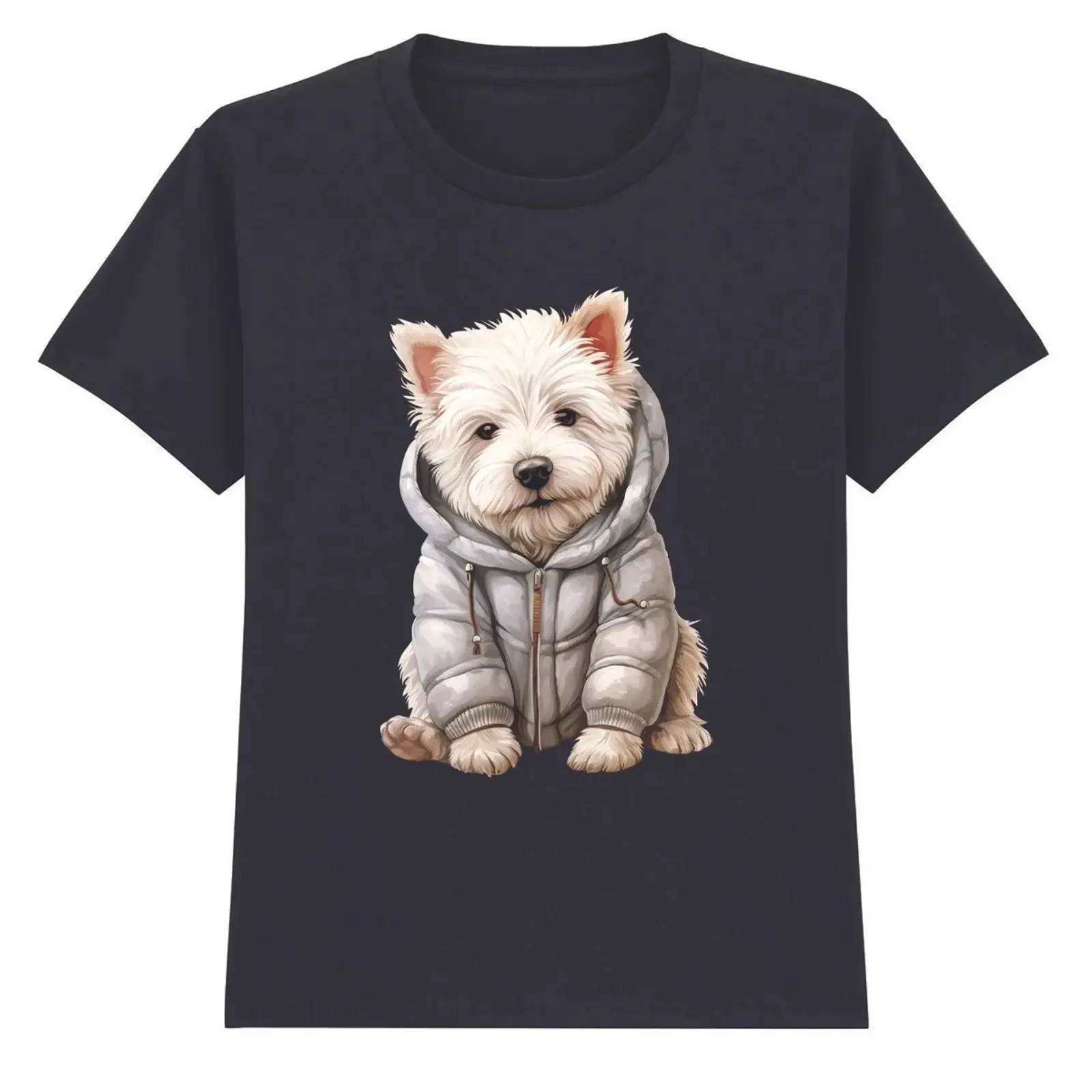 Süßes Westie Hund Tiere Hunde Kinder T Shirt Adorable Pet vintage Washed Comfortable Casual Soft Unisex streetwear graphic