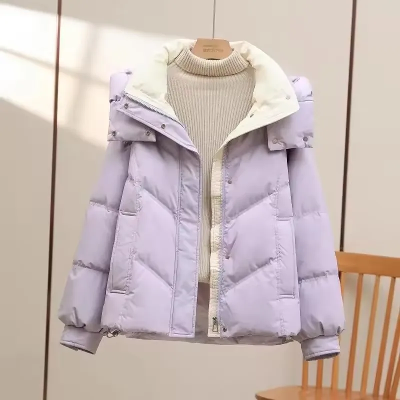 2025 Nuovo Inverno Con Cappuccio Imbottiture Giacca di Cotone Imbottito da Donna Allentato Addensare Caldo Breve Parka Cappotto Femminile Casual Neve Outewear