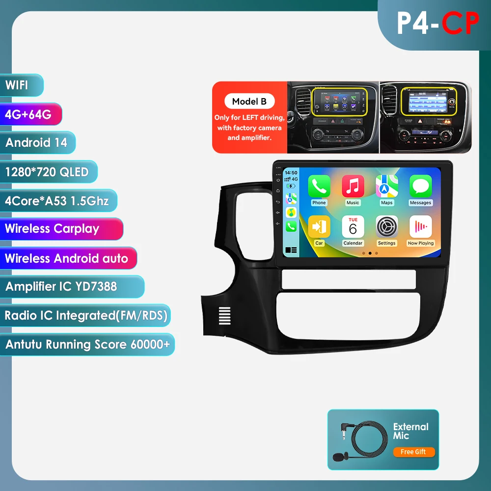 OSSURET 6115 Android Auto Audio für Mitsubishi Outlander 3 III GF0W GG0W Carplay 2012-2018 Video Auto Stereo Radio Multimedia Player GPS 7