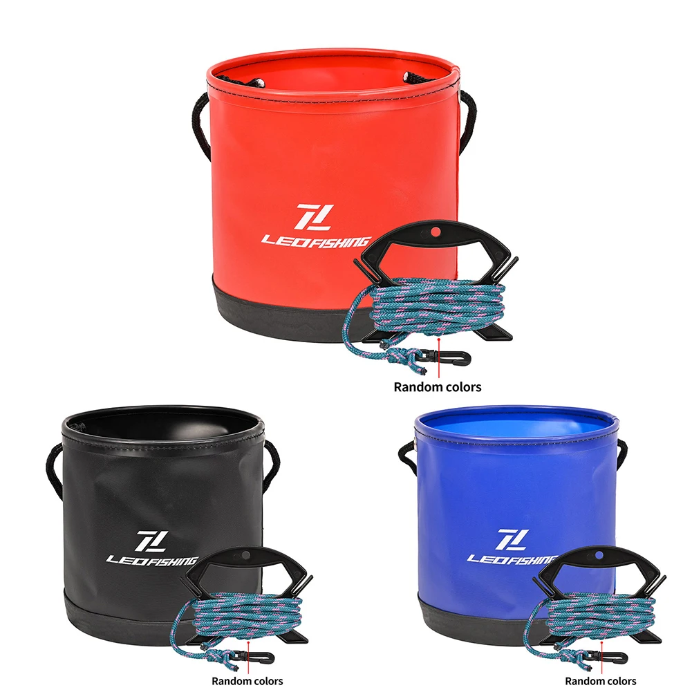 

1 Pc Fishing Bucket. 4.5L EVA Round Fold Live Fish Bucket Water Tank Container Gear With Drawstring Practical Accessories