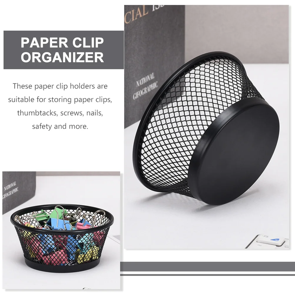 

6Pcs Paper Clip Holder Mesh Stackable Desktop Organizer Large Capacity Sundries Container Office Supplies Storage