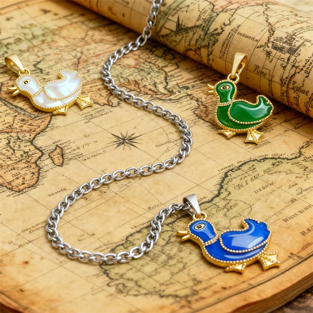 4 stuks hangers messing zirkonia emaille schattige eend bedels stijlvol voor diy sieraden ketting armband maken accessoires voor vrouwen mannen