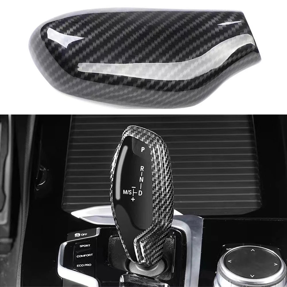 

Car Gear Shift Knob Head Back Cover Trim Carbon Fiber For BMW G30 G31 G11 G01 G02 G32 5 Series X3 X4 6GT High quality