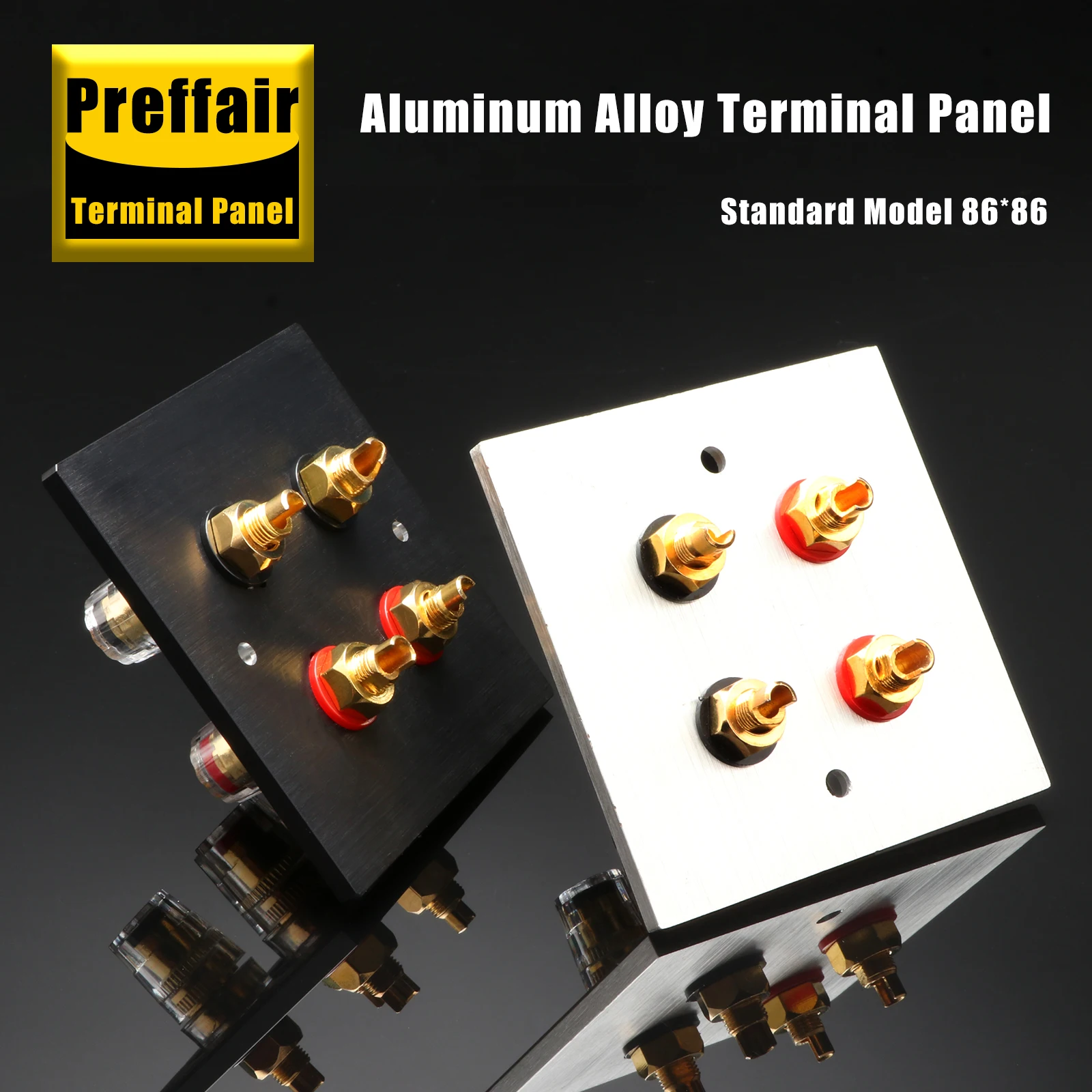 Preffair Aluminum Alloy Pure Copper Terminal Cup Banana Jack Socket Binding Post Speaker Box Banana Plug Connector Box