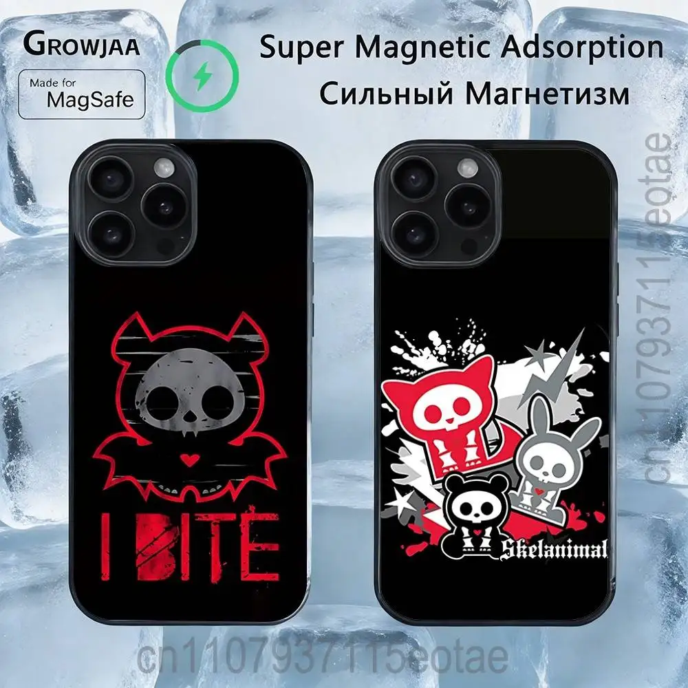

Cute Skelanimals Dog dark Magnetic Case: Compatible with IPhone 17,16,15,14,13,12,11,Pro,Max,Plus,Mini,SE4,E