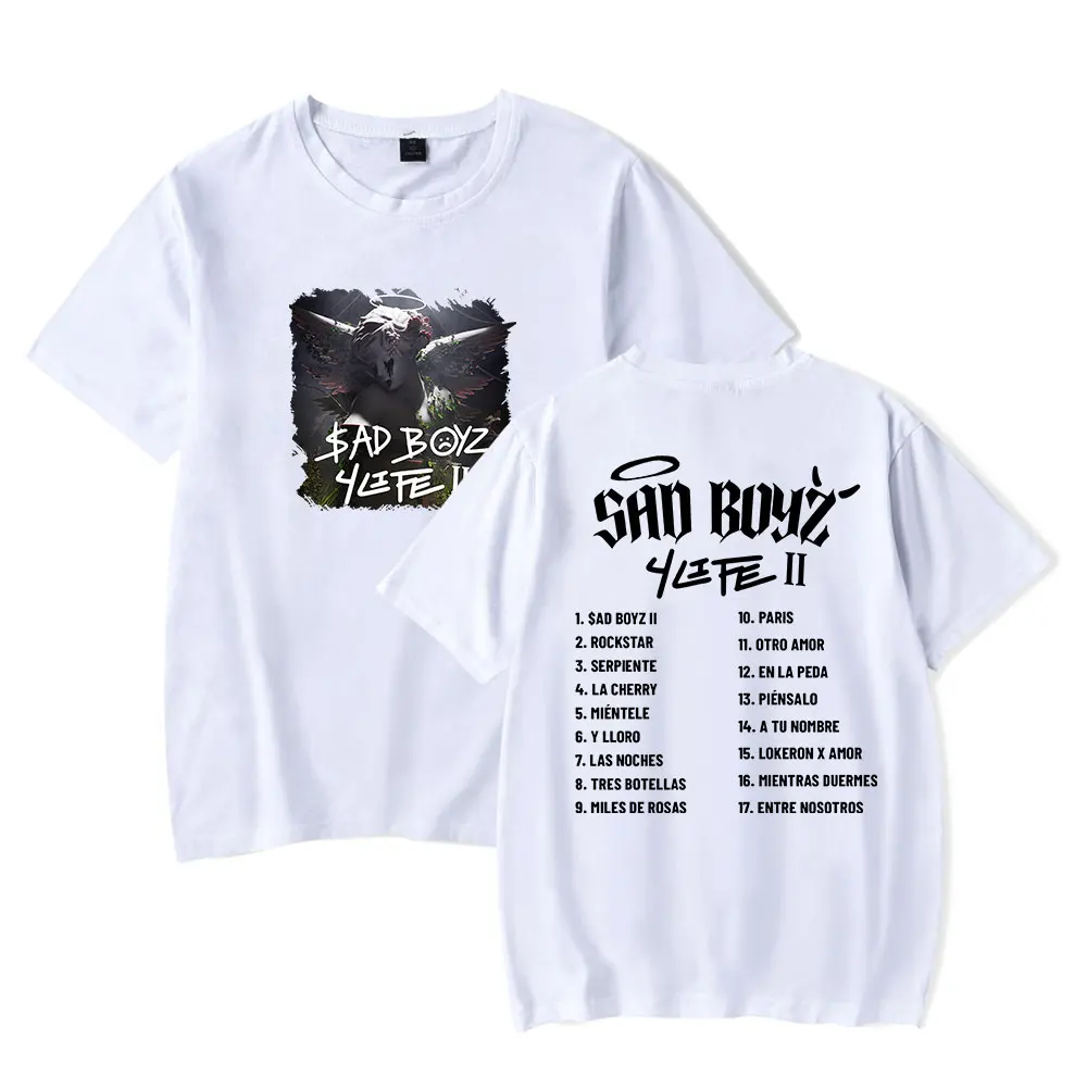 Junior H T-shirts Sad Boyz 4 Life Album Merch Print Tee Unisex Fashion Funny Casual Summer Short Sleeve Top For Men Women