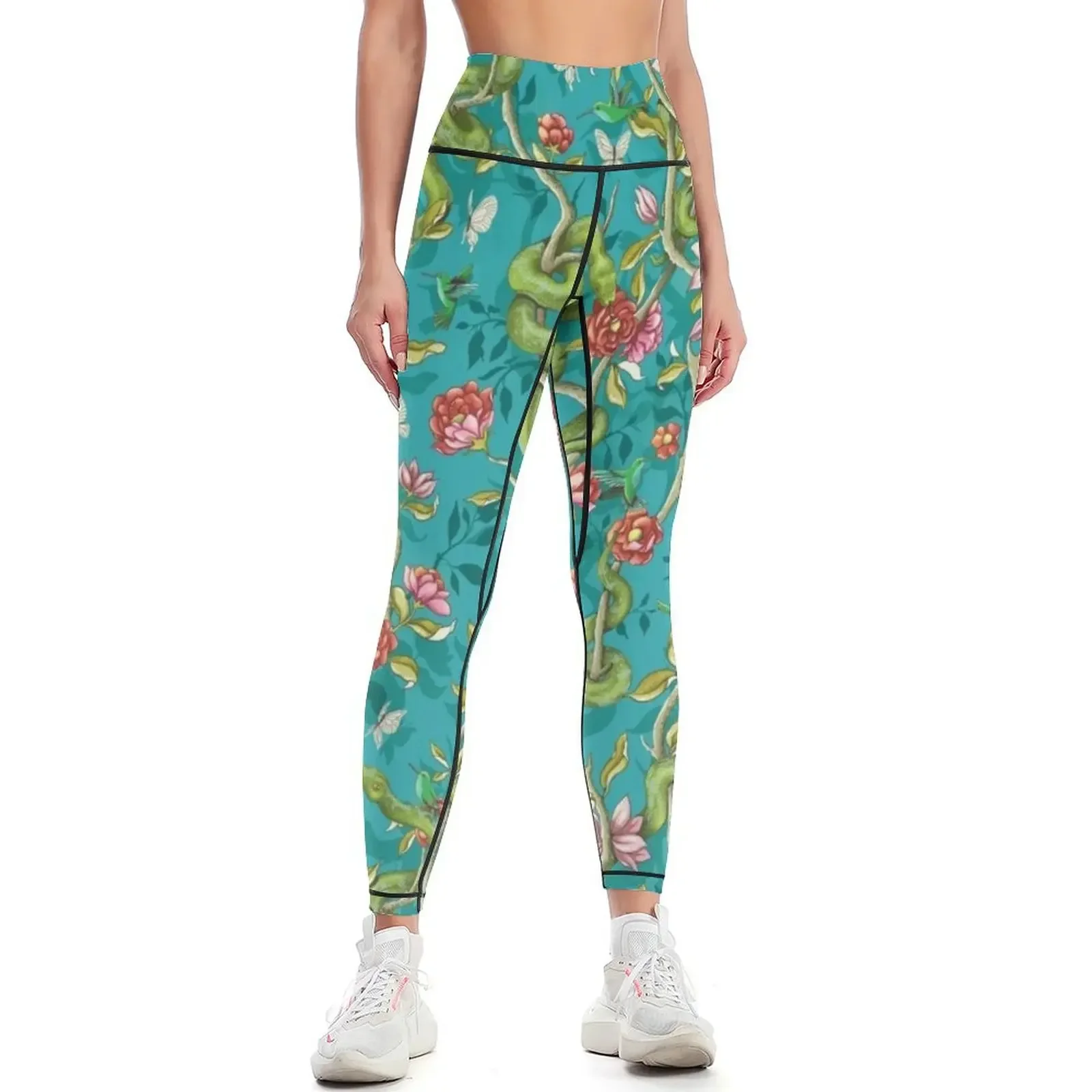 

Morning Song - turquoise Leggings sportswear gym gym womans Fitness's gym clothes sports for Womens Leggings