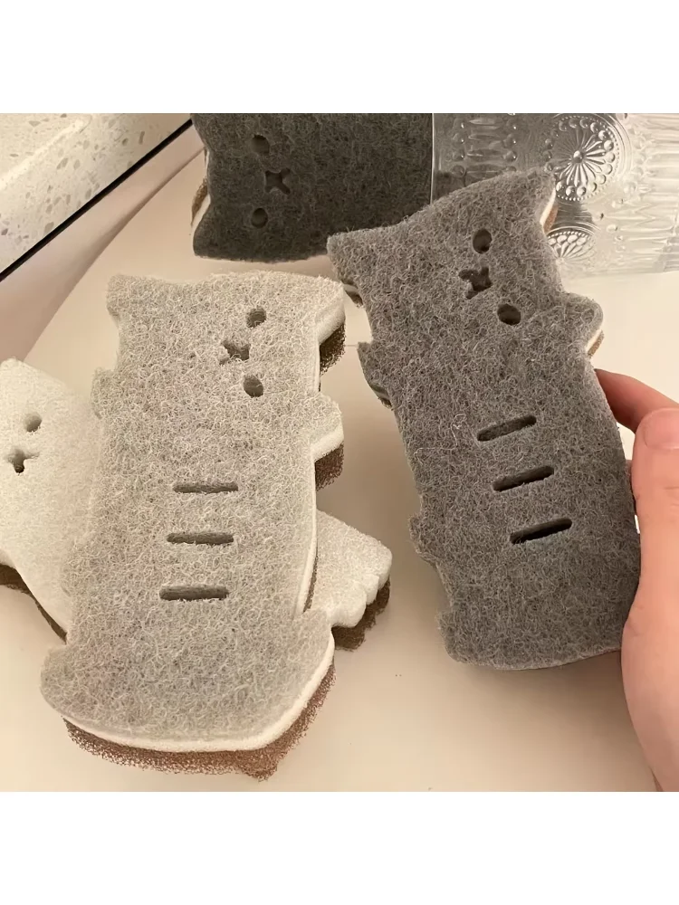 4-piece Cute Cat Kitchen Sponge Set-Thick and Durable Dishwashing and Cleaning Tools Car Cleaning Dish Brush Cleaning Supplies