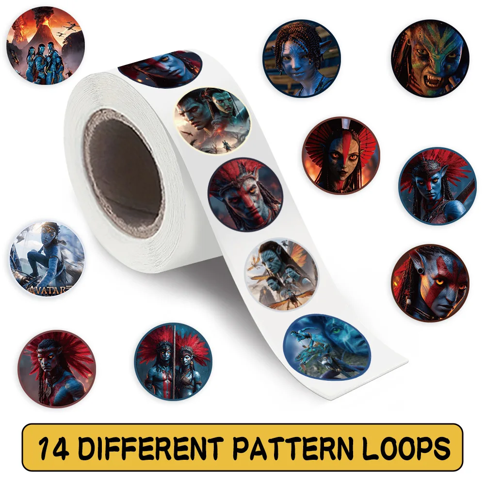 

500PCS/Roll Avatar: Fire and Ash Disney Movie Sealing Stickers Decoration Luggage Phone Guitar Scraphbook Waterproof Stickers