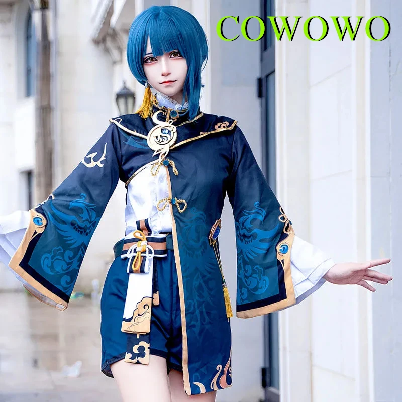 COWOWO Genshin Impact XingQiu Cosplay Costume Young Master Clothes Battle Uniform Chinese Style Role Play Clothing Christmas view 5